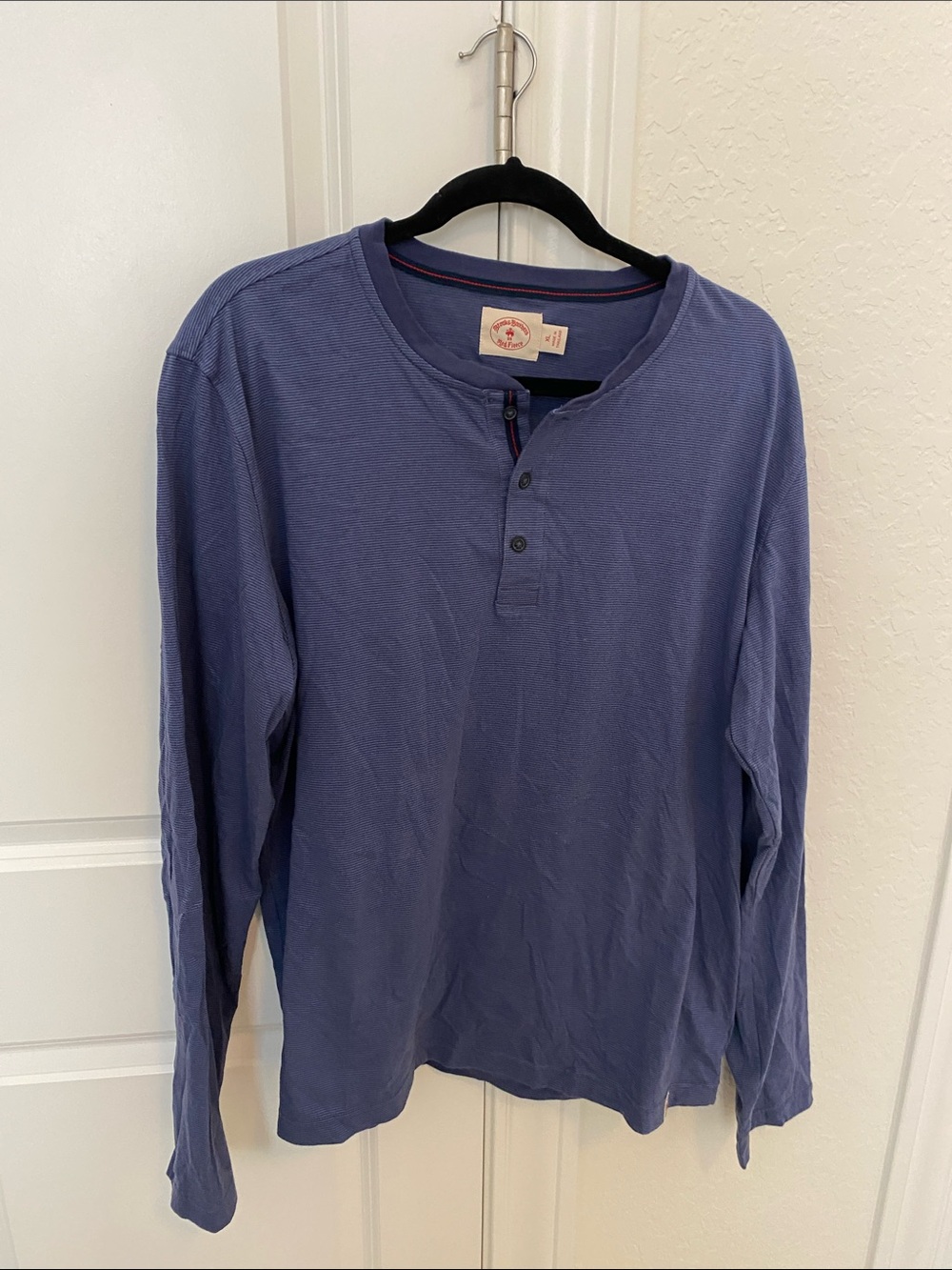 Brooks Brothers Long Sleeve Henley Shirt - Blue